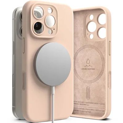 Produktbild von Handyhülle für iPhone 16 Pro, Ringke Silicone Magnetic, Rosa
