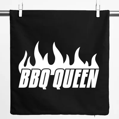 Produktbild von Huuraa Kissenbezug BBQ Queen Flammen 40x40cm Black Baumwolle Dekokissenbezug Geschenkidee