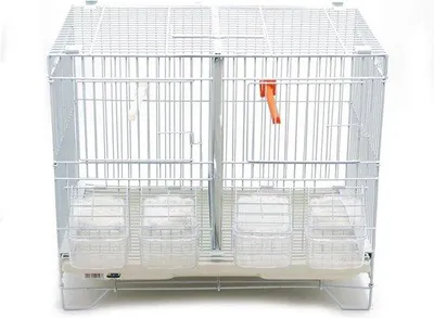 Produktbild von Famanu Vogelkäfig Futter- und Trinkstation - Größe M/L (M: 43 x 29 x 40 cm)
