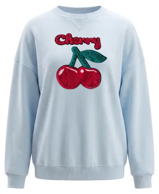 Produktbild von Damen Sweatshirt mit klassischem Rundhalsausschnitt, reguläre Passform, blau, Größe S