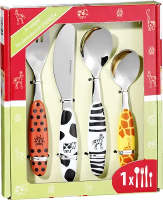 Produktbild von Esmeyer 4-tlg. Kinderbesteck SAFARI aus Edelstahl 18/0 poliert, im Geschenkkarton, 199-351