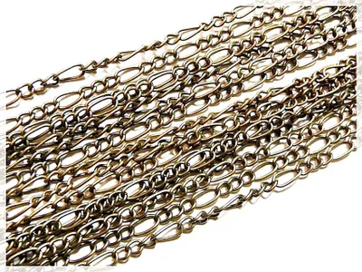 Produktbild von Vintageparts Figarokette Metalllegierung antik bronze oval 5x2,5mm 2m