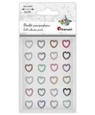 Image de Perles autocollantes « Cœurs » - assortiment de couleurs, 24 pièces - Titanum
