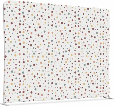 Produktbild von Showdown Textil Raumteiler Basic - 150-150 Doppel Punkte - Farbe Erde - Silberner Rahmen