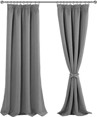Obrázok produktu pre Zatemňovacie závesy, šedé, 245 x 140 cm, satén