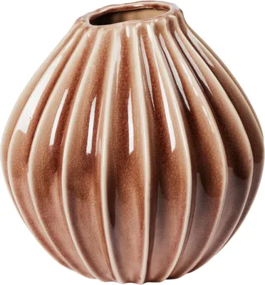 Produktbild von Broste Copenhagen Wide Vase Fawn braun L 30cm