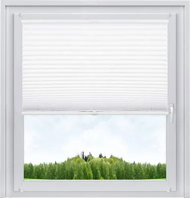 Produktbild von WOLTU Plissee Klemmfix verspannt in Crushed Optik Weiß : 45x100 cm Größe: 45x100 cm