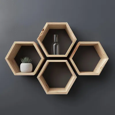 Obrázok produktu pre Skye Decor, elegantná nástenná polička z 100% masívneho dreva, 31x27x9 cm