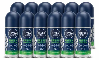 Obrázok produktu pre 12 kusov deodorantu NIVEA MEN Fresh Sensation, roll-on, 50 ml – výhodný balík