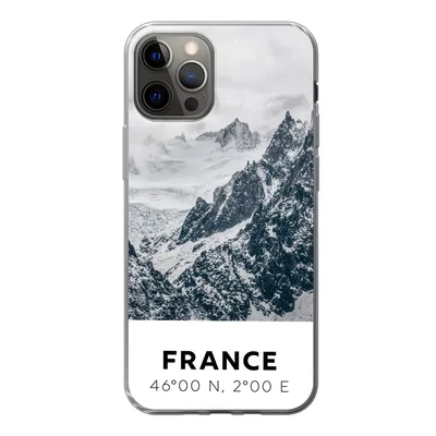 Produktbild von MuchoWow® Handyhülle Schutzhülle Hülle für iPhone 12 Pro Frankreich - Berge - Schnee Silikon Softcase Handy Hülle - Abdeckung