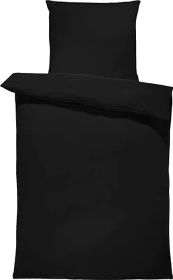 Produktbild von Uni Bettwäsche 155x220 cm schwarz Einfarbig Renforce Baumwolle Übergröße