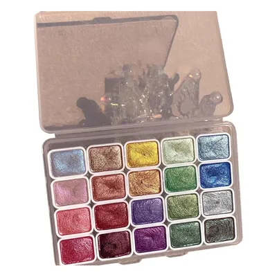 Obrázek produktu pro sada 20 akvarelových barev s 20 třpytivými barvami, akvarelové barvy - COLORLINKE Schéma 2