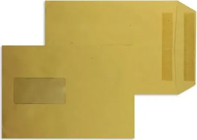 Produktbild von Versandtaschen C5 90g/qm selbstklebend Fenster VE=500 Stück braun