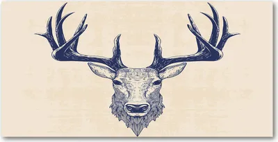 Produktbild von Tulup® Leinwandbild - 140x70 cm - Wandkunst - Drucke auf Leinwand - Leinwanddruck  - Tiere - Beige - Hirsch Kopf