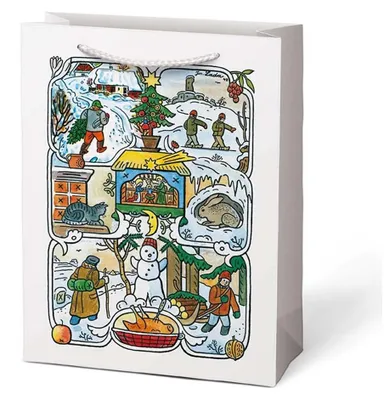 Produktbild von Geschenktüte Josef Lada weiß groß