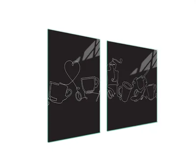 Produktbild von Herdabdeckplatten 2 teilig 100x52 Glaskeramikkochfeld Abdeckung Glas Schneidebrett Küche Schwarz
