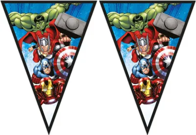 Produktbild von Wimpelkette aus Papier Avengers