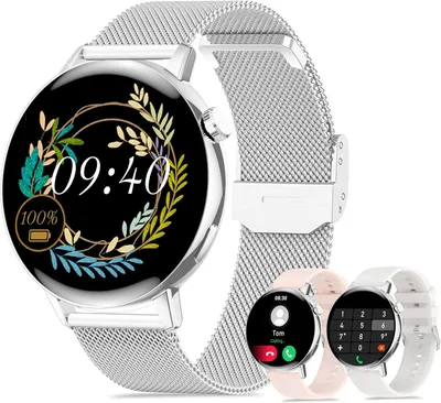 Produktbild von Iaret Damen Smartwatch rund 1.32 Zoll mit Anruffunktion, Herzfrequenz, Schlaf- & Aktivitätstracker, 20+ Sportmodi, IP67 wasserdicht
