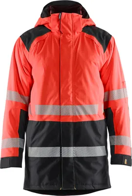 Produktbild von Blakläder High Vis Winterparka 4457, Farbe:High Vis Rot/Schwarz, Größe:XXL