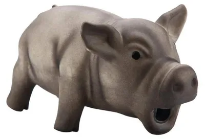 Produktbild von Hund Quietschspielzeug Schwein Grunzen Latex Gummi Schwarz