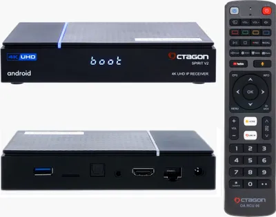 Obrázek produktu pro OCTAGON SPIRIT V2 PRO 4K Android, 2GB/32GB, TV IP OTT, Bluetooth 5.1