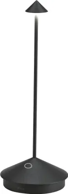 Image de Lampe De Table Led Pina Pro, Noir Mat, Rechargeable Et Dimmable, Sans Fil, Safran, 2200-2700-3000K, Ip54, Autonomie 12 Heures