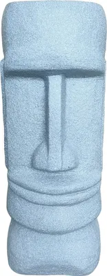 Zdjęcie produktu dla Relaxdays Figurka Moai, XXL, dekoracja ogrodowa, głowa z Rapa Nui, wys. x szer. x gł.: 47 x 20 x 18 cm, duża statuetka z Wyspy Wielkanocnej, żywica syntetyczna, szara