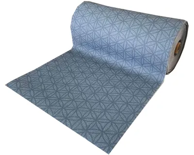 Imagen del producto de Alfombra moqueta antideslizante por metros para cocina y pasillo - Mosaico Geométrico Azul