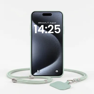 Produktbild von Handyhülle für Apple iPhone 15 Pro Max mit Handykette Band Kordel Hülle Case Schutzhülle Türkis