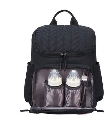 Produktbild von OKWISH Wickeltasche Rucksack Großer Wickelrucksack mit Multifunktions-Babytaschen und mobiler Wickelauflage - Schnullerhalter und Kinderwagengurte - für Mama und Papa Schwarz