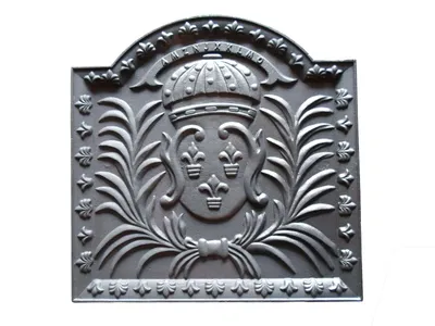 Obrázek produktu pro Litinová krbová římsa, zdobená nápisem Regno CM. 50 × 50 H SP. 2,2 cm DS