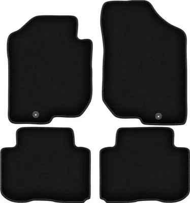 Immagine prodotto di Tappetini in velluto per Kia Carens III (2006-2010, minivan) neri, set 4 pz, con fissaggi