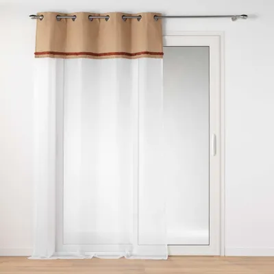 Gardin mit Ösen 140x240 cm Terracotta halbtransparent