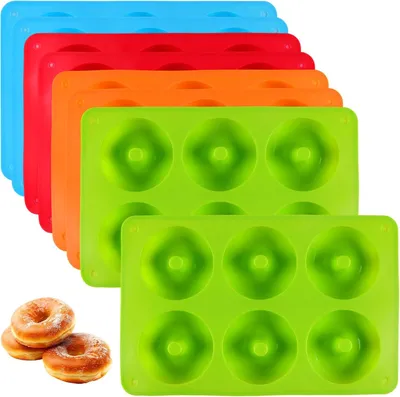 Obrázok produktu pre Forma na donuty, 8 kusov, silikón, 17,5 x 27,5 cm, odolná voči teplu, vhodná do kuchyne