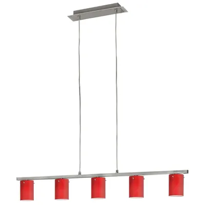 Zdjęcie produktu dla Elegancka lampa wisząca z czerwonymi szklanymi kloszami