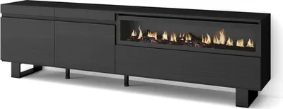 Produktbild von Skraut Home | TV-Möbel, Lowboard | Wohnzimmer, Esszimmer | 200x57x35cm | Für TVs bis 80" | Elektrischer Kamin | Industriedesign | Moderner Stil