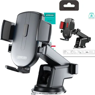 Produktbild von Joyroom KFZ Autohalterung mit versellbarem Arm Handy-Halterung kompatibel mit Armaturenbrett schwarz