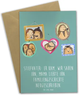 Produktbild von Mr. & Mrs. Panda Grußkarte Stiefvater Liebe - Meeresbrise - Geschenk, weihnachtskarten, Zusammenwachsen, einladungskarten, Liebvoll, Geschenke, vatertagskarte, Verwandte
