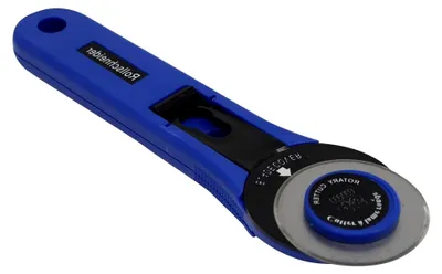Produktbild von Rollschneider mit 45 mm Ø Edelstahlklinge und blauem Kunststoffgehäuse