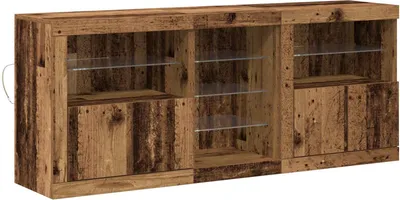 Obrázek produktu pro vidaXL LED příborník staré dřevo 162 x 37 x 67 cm materiál na bázi dřeva