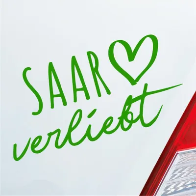 Produktbild von Auto Aufkleber Saar verliebt Herz Fluss River Wasser Water Liebe Car 19x10 cm Hellgrün Sticker Heckscheibenaufkleber