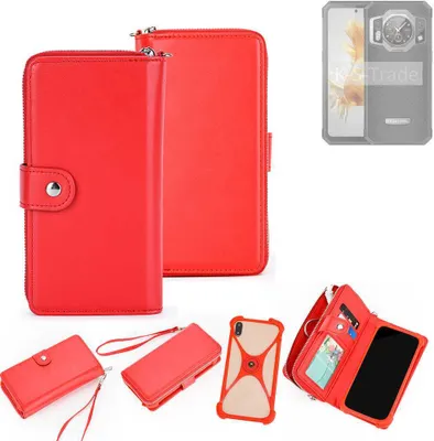Produktbild von K-S-Trade 2in1 Schutzhülle Portemonnee Handyhülle mit Bumper kompatibel mit Oukitel WP21 Hülle Case Etui Geldbörse Smartphone rot (1x)