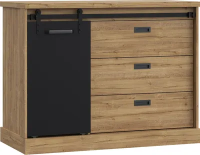 Produktbild von Kommode >Kaszimiro < in braun,schwarz - 113,5x88,2x52cm (BxHxT)