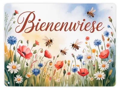 Produktbild von Wildblumenwiese BienenwieseMetallschild XL in 21x28 cm Garten