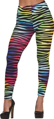 Produktbild von Leggings Hose Bunt Zebra Disco 80er 90er L