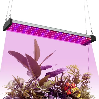 Zdjęcie produktu dla Lampa LED do roślin o pełnym spektrum 5000K 620nm czerwona 465nm niebieska, regulowana wysokość, IP20, wisząca do uprawy roślin w pomieszczeniach i na zewnątrz