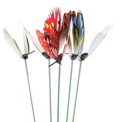Immagine prodotto di Omgoods - Set di 5 decorazioni a forma di farfalla da giardino, ideali per l'esterno