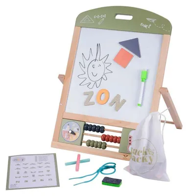 Image de Table scolaire en bois et tableau blanc