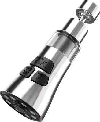 Produktbild von 360? Drehbarer Wasserhahn Aufsatz Küche, 3 Modi Mischdüse, Verlängerung Brausekopf, mit 316 Filter + Adapter, für Küchen- & Badarmaturen