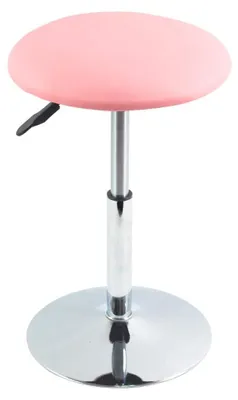 Produktbild von Kunstleder Runde Barhocker - Höhenverstellbarer Drehbarer Werkstattbarhocker (Rosa)